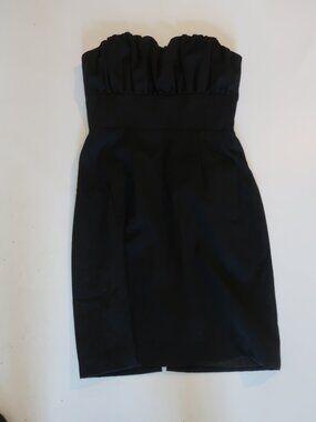 Womens Abaete (Item-823) Black Wool Ruched Strapless Bustier Cocktail Dress 4​